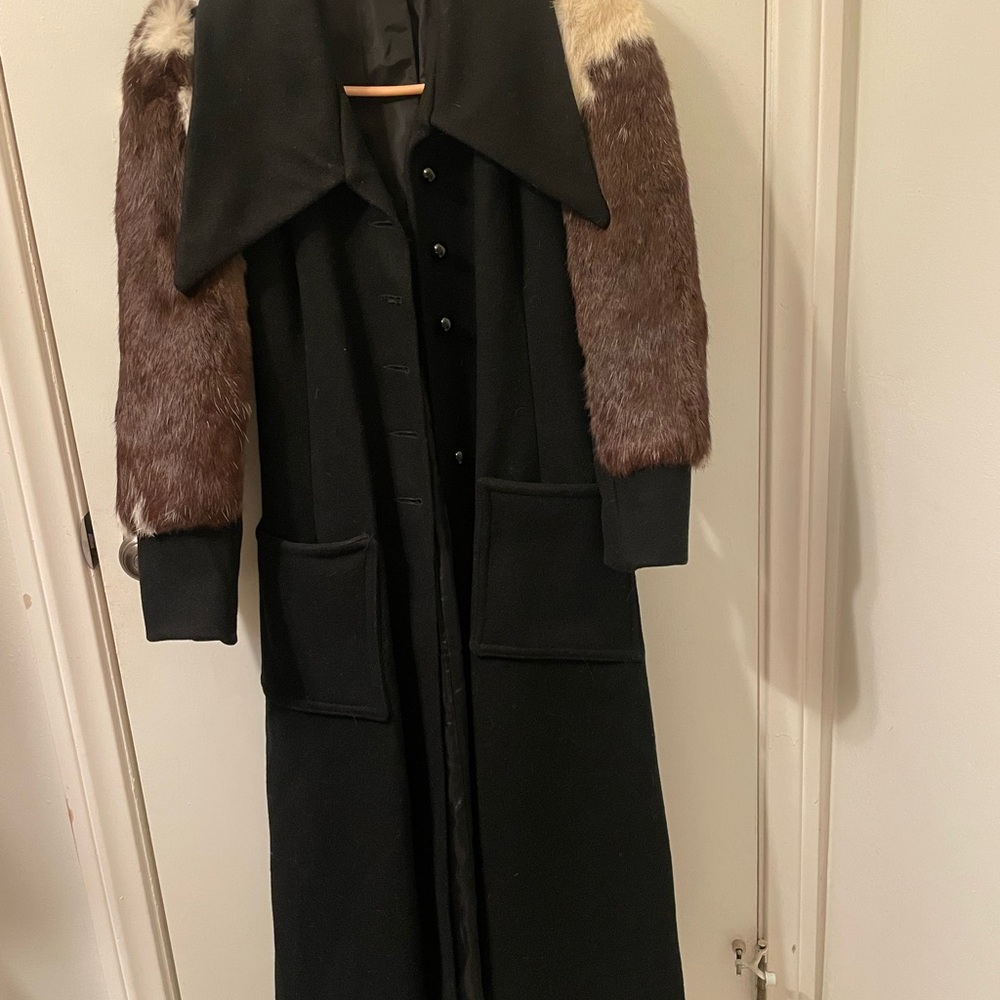 Stylish Black and Brown Women's Vintage Swing Coat